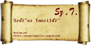 Szász Tasziló névjegykártya